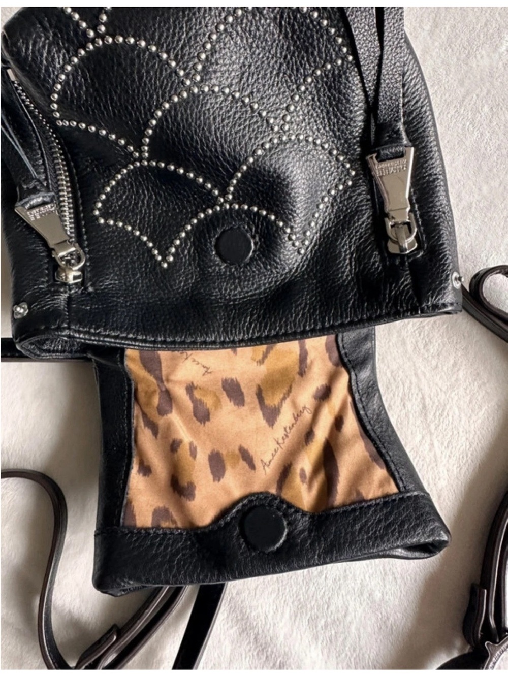 Amy Kestenberg Black Moroccan Studded Leather Mini Backpack - Picture 8 of 14